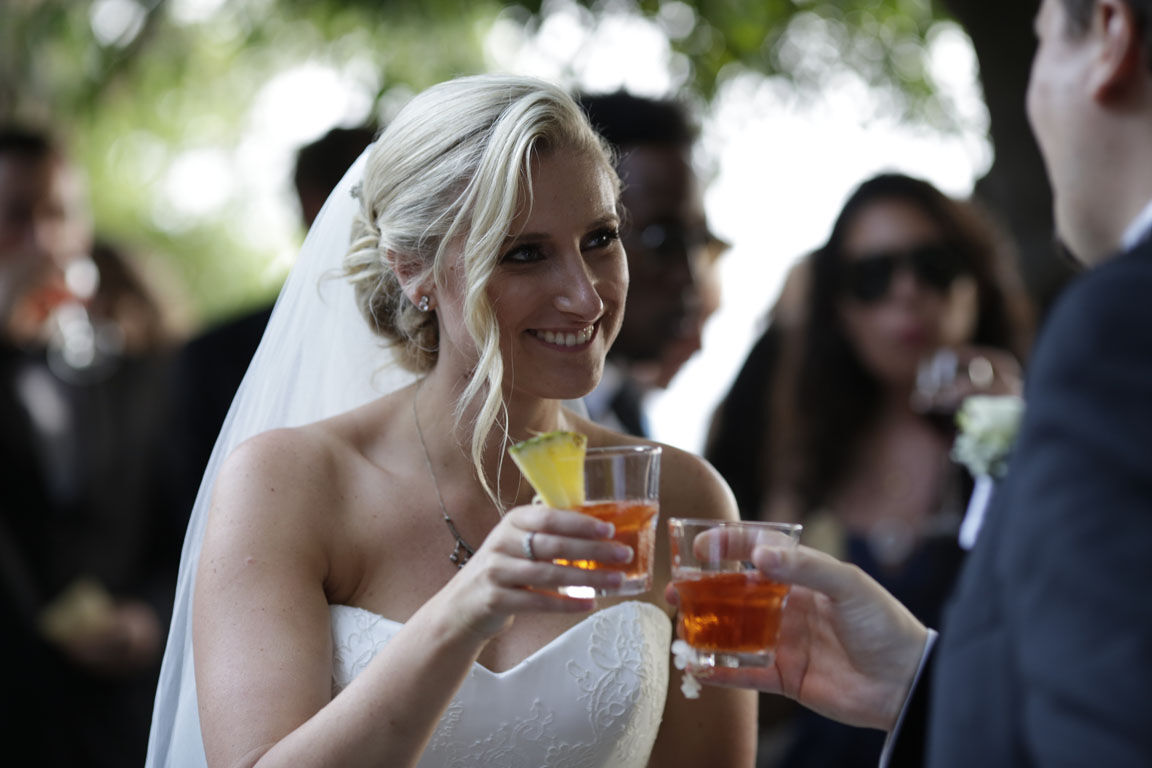 Emma at her own wedding at Il Faro