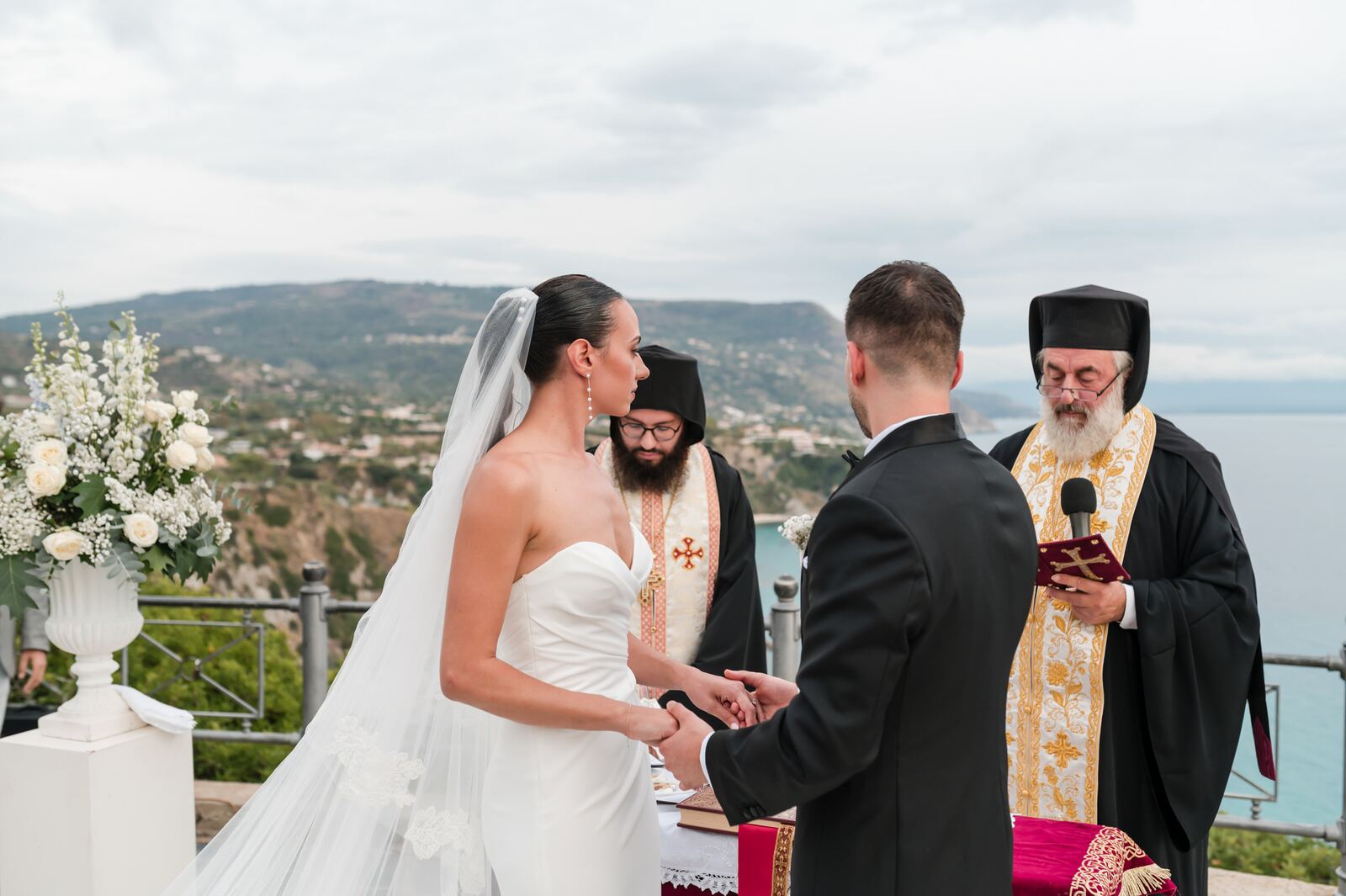 The ceremony overlooking the coast